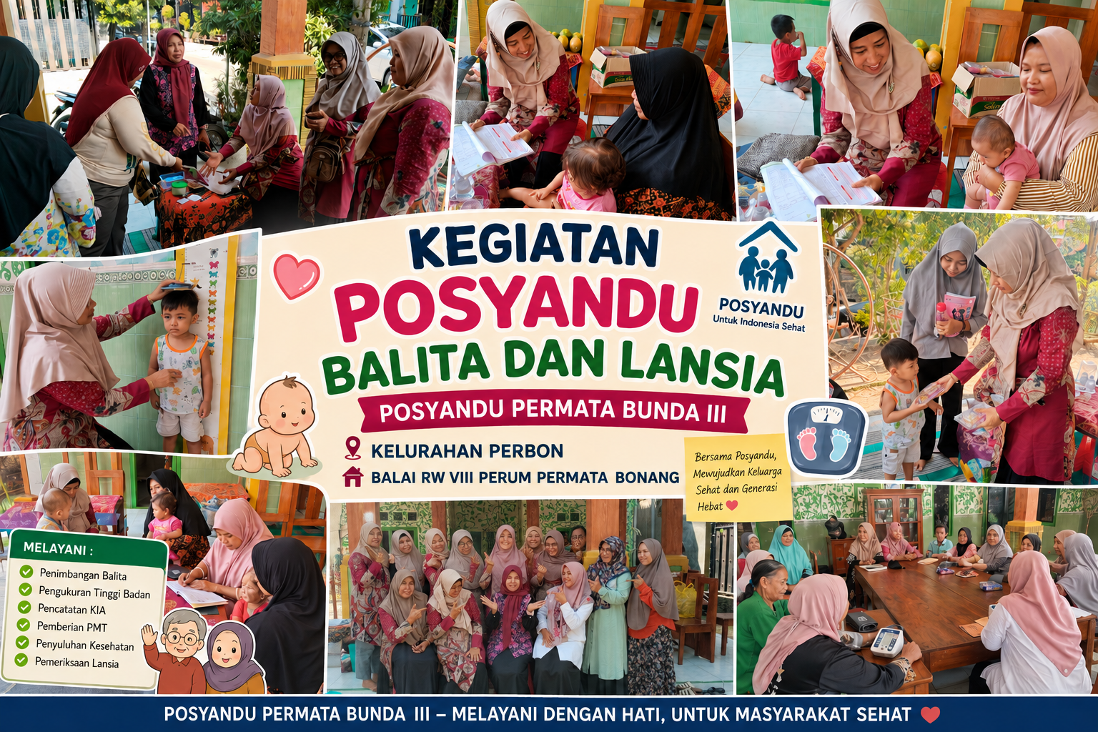 Posyandu Balita & Lansia Kelurahan Perbon Berjalan Lancar, Wujud Nyata Kepedulian terhadap Kesehatan Masyarakat